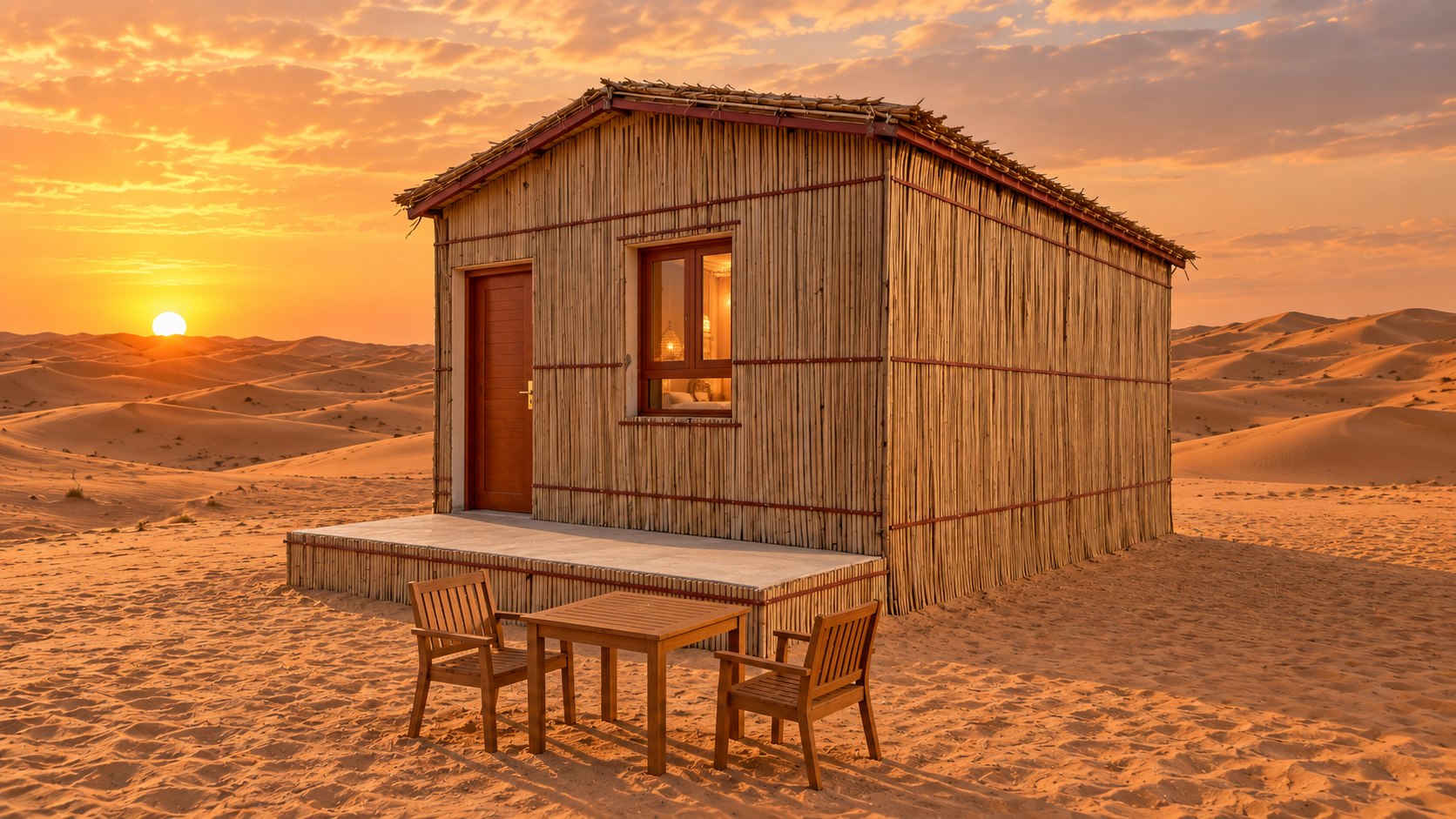 Cabin at sunset