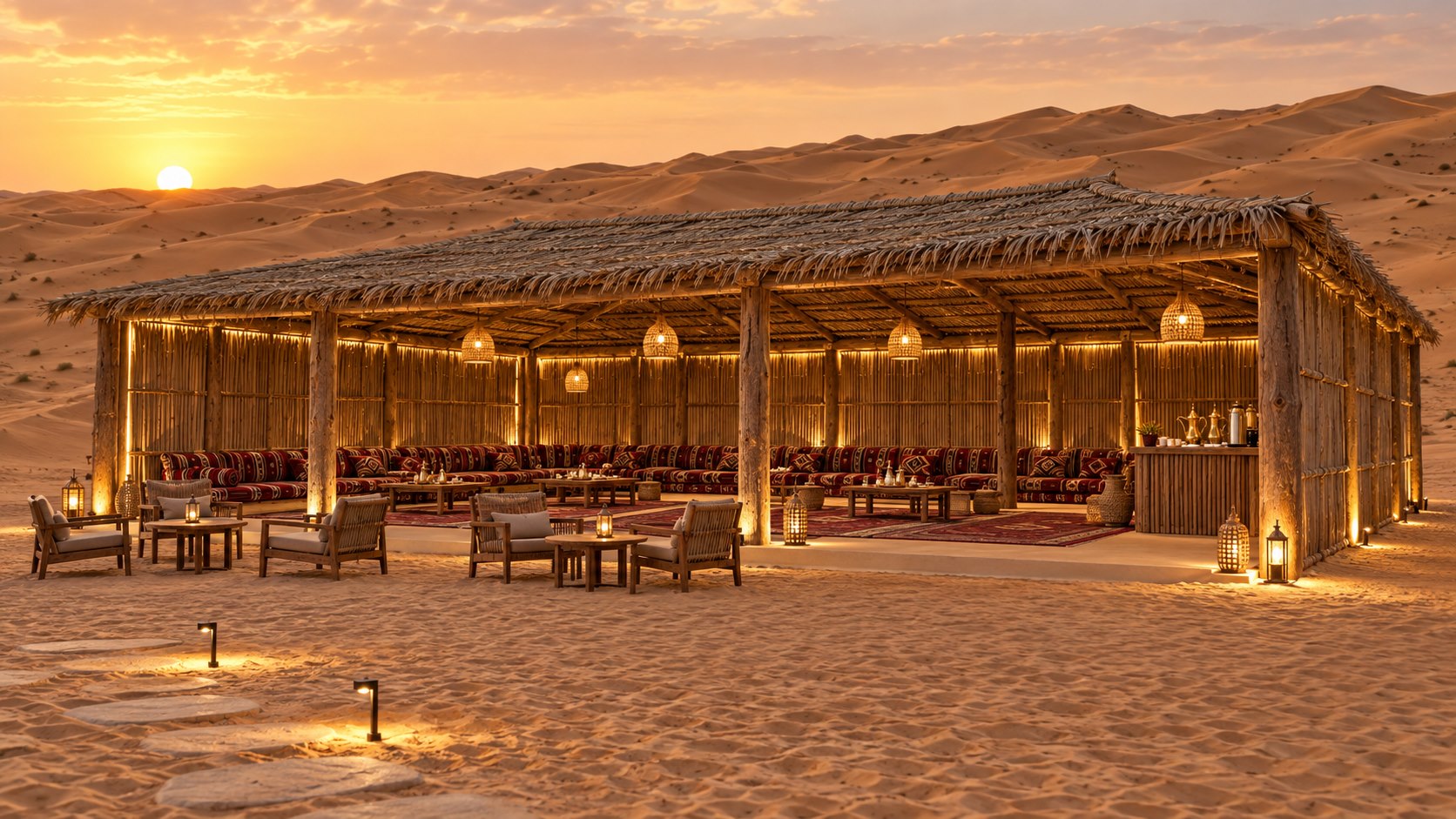 Desert majlis at sunset